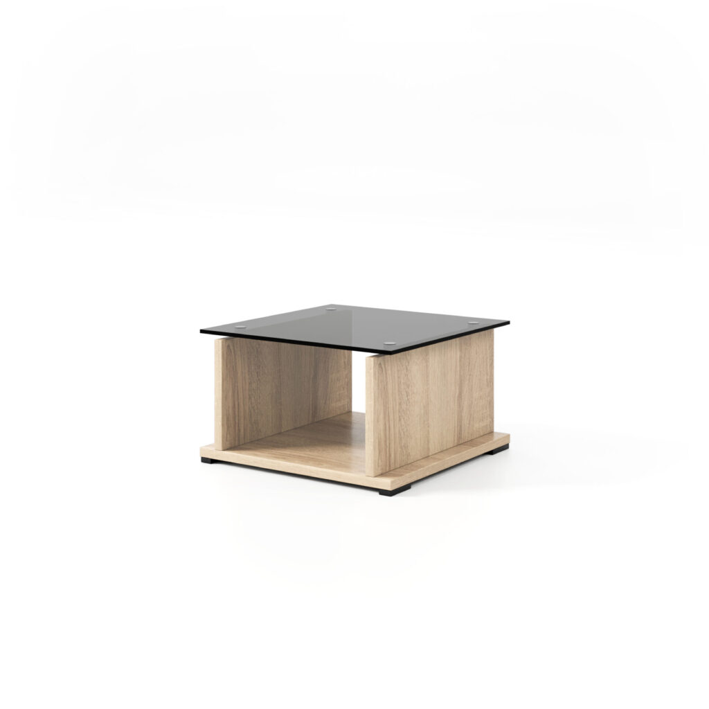 Cube Square Glass Top White BG 01