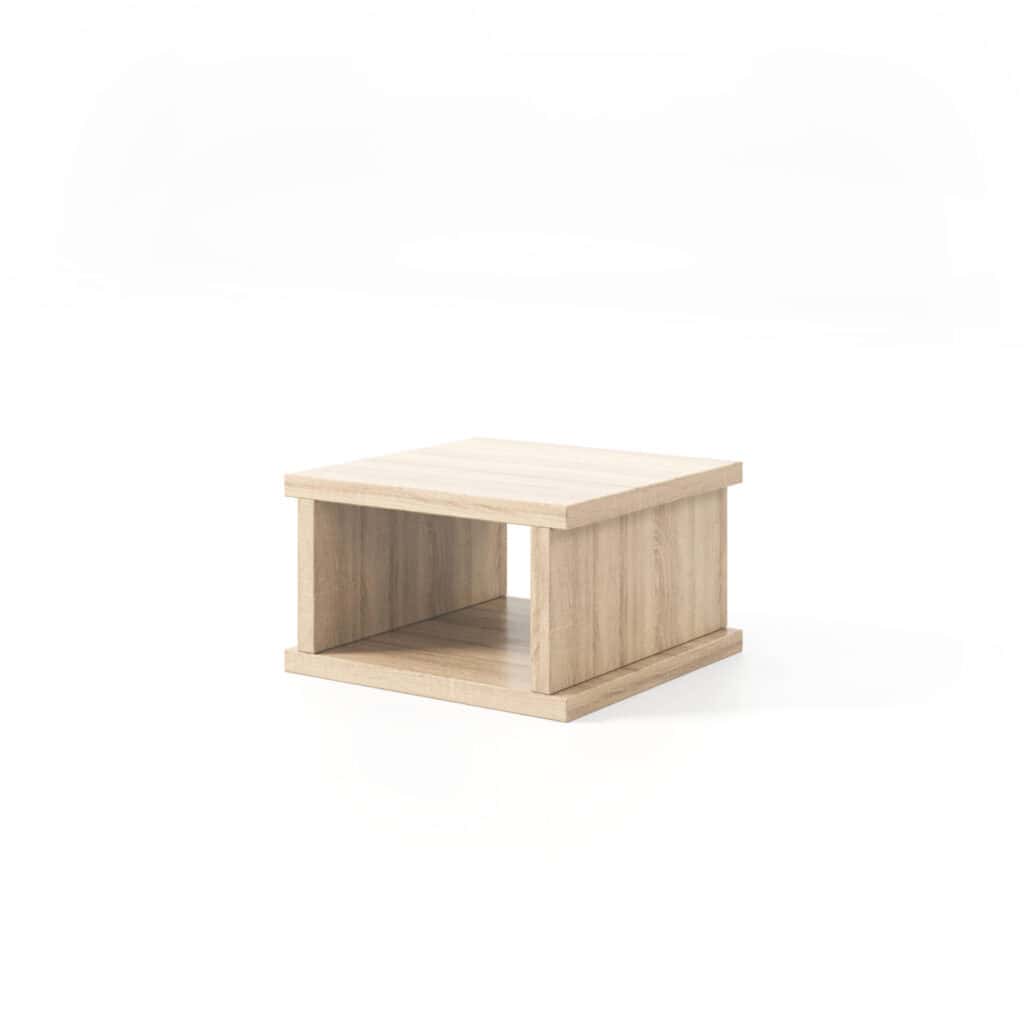 Cube Square Wood Top White BG 01