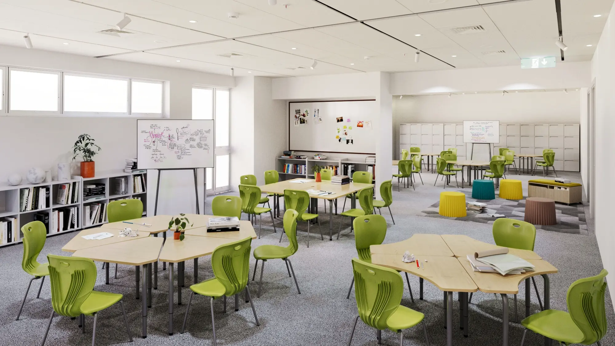education furniture 01 เฟอร์นิเจอร์โรงเรียนสำหรับพื้นที่การเรียนรู้แต่ละประเภท