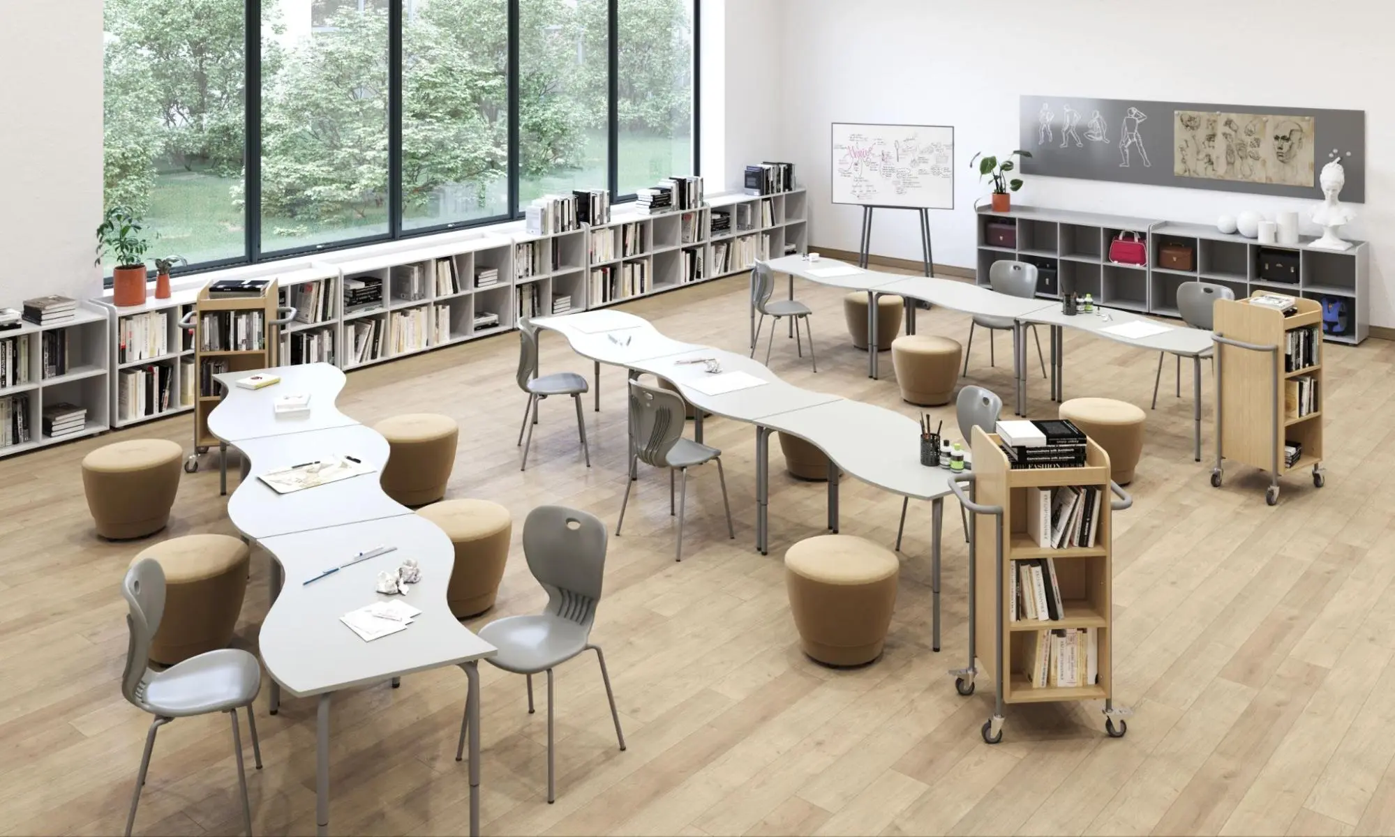 education furniture 08 เฟอร์นิเจอร์โรงเรียนสำหรับพื้นที่ส่วนกลางและโรงอาหาร